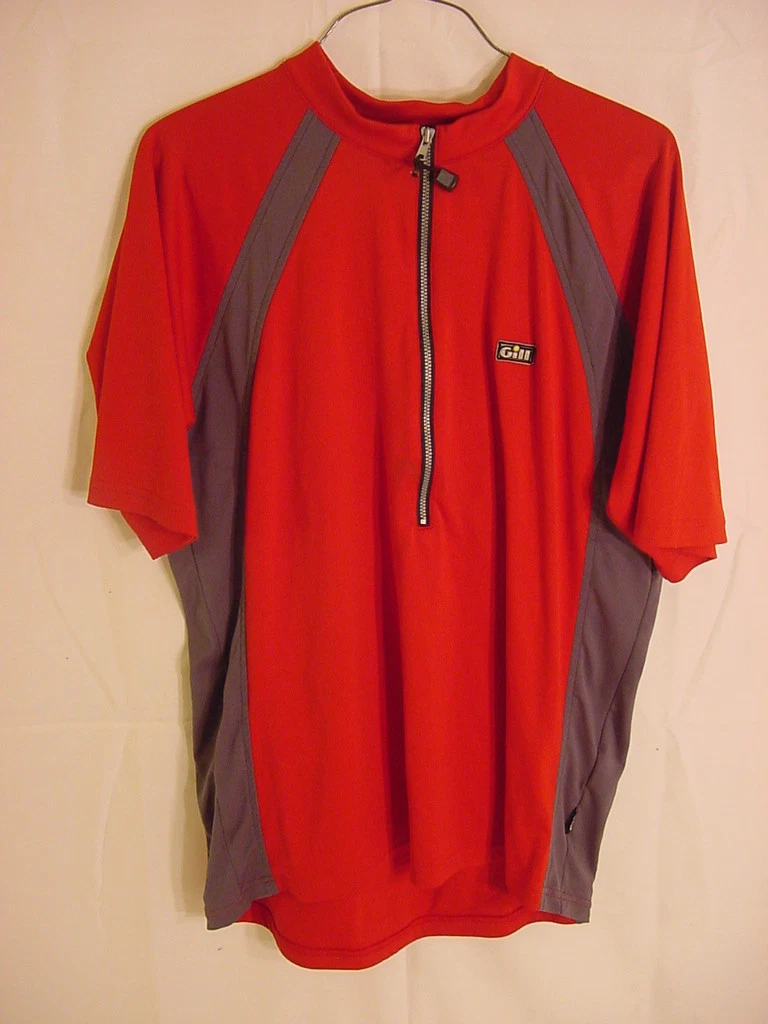 Gill Casual Loose Fit Cycling Jersey Back Zipper Pocket Mens Size Small