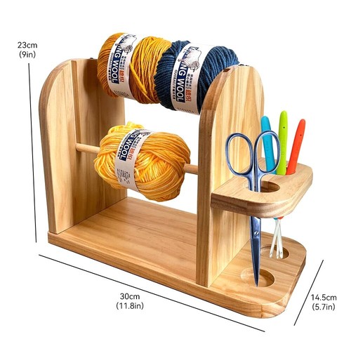 Holz Garnhalter Häkelständer Strickkugel Häkeln Spender mit Schlitzen - Bild 4 von 11