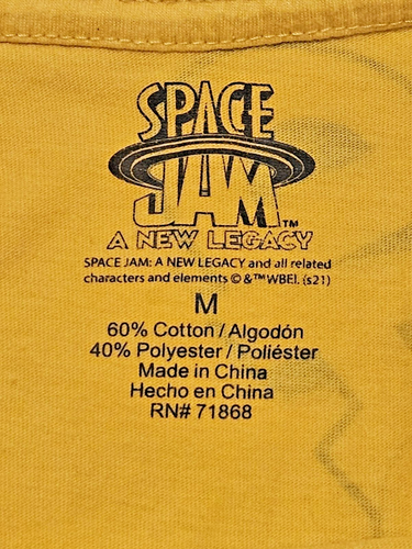 Space Jam T-Shirt Boys M Short Sleeve Looney Tunes Tune Squad New Legacy Yellow - 第 5/17 張圖片