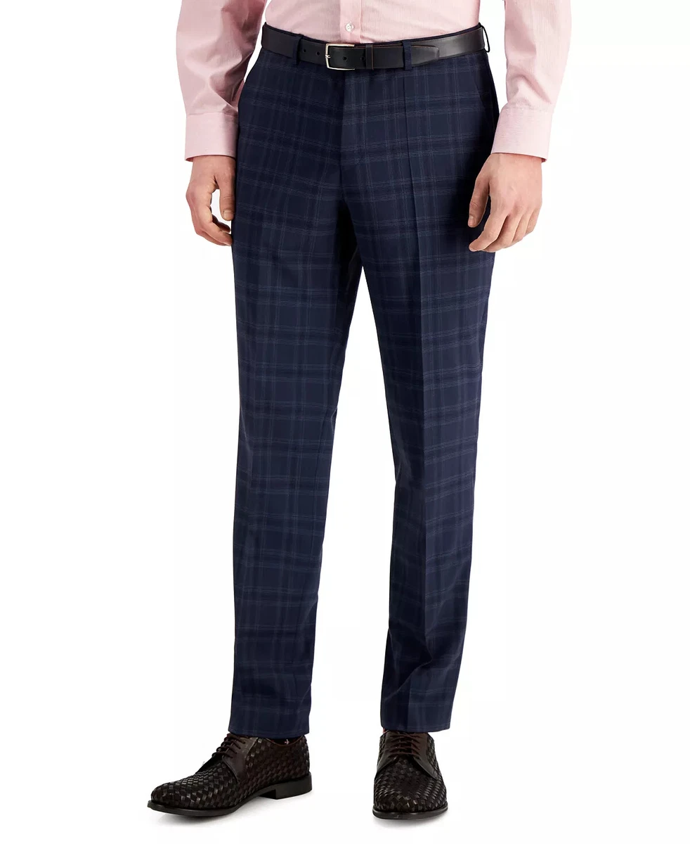 Navy plaid store pants