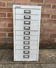 Bisley Metal 10 Drawer Filing Cabinet White Small Stands 59cm Tall