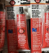 PRO SEAL RED HI-TEMP RTV Silicone Instant Gasket 80726 PROSEAL 12 TUBES thumbnail 2