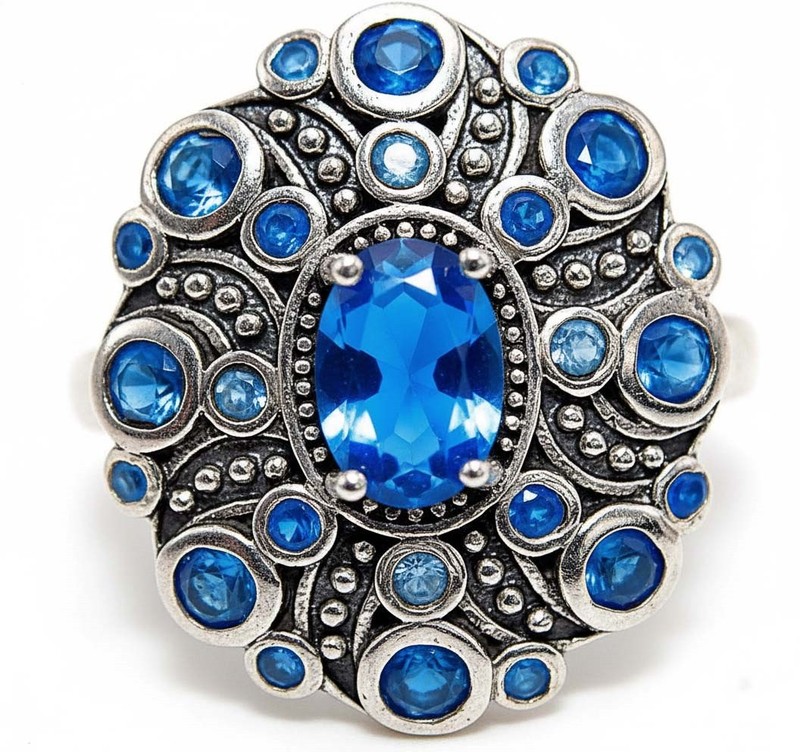 2CT Heat Treated Kyanite 925 Sterling Silver Nouveau Style Ring Sz 7 PC12-9