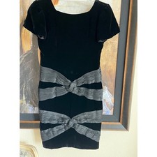 Women's Vintage Valentino Velvet Dress, S Black