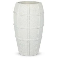 Rustic Terracotta Flower Vase for Home Decor 12" White Farmhouse Textured Bar...