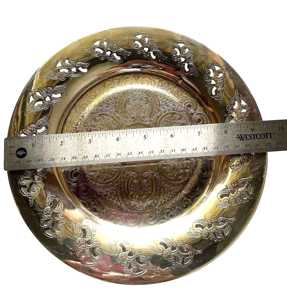 MAPPIN & WEBBSilver Plate on Copperコンポート Vintage Viking Plate Silver Plated On E.P. Copper Round Dish 9 1/2