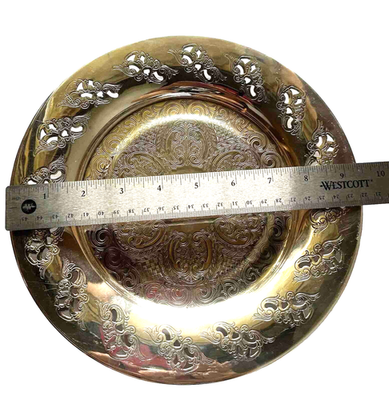 Vintage Viking Plate Silver Plated On E.P. Copper Round Dish 9 1/2