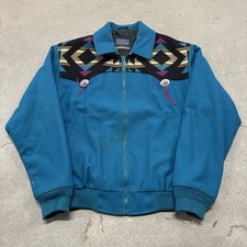 VINTAGE PENDLETON HIGH GRADE WESTERN WEAR WOOL JACKET ZIP UP SIZE S MADE IN USA