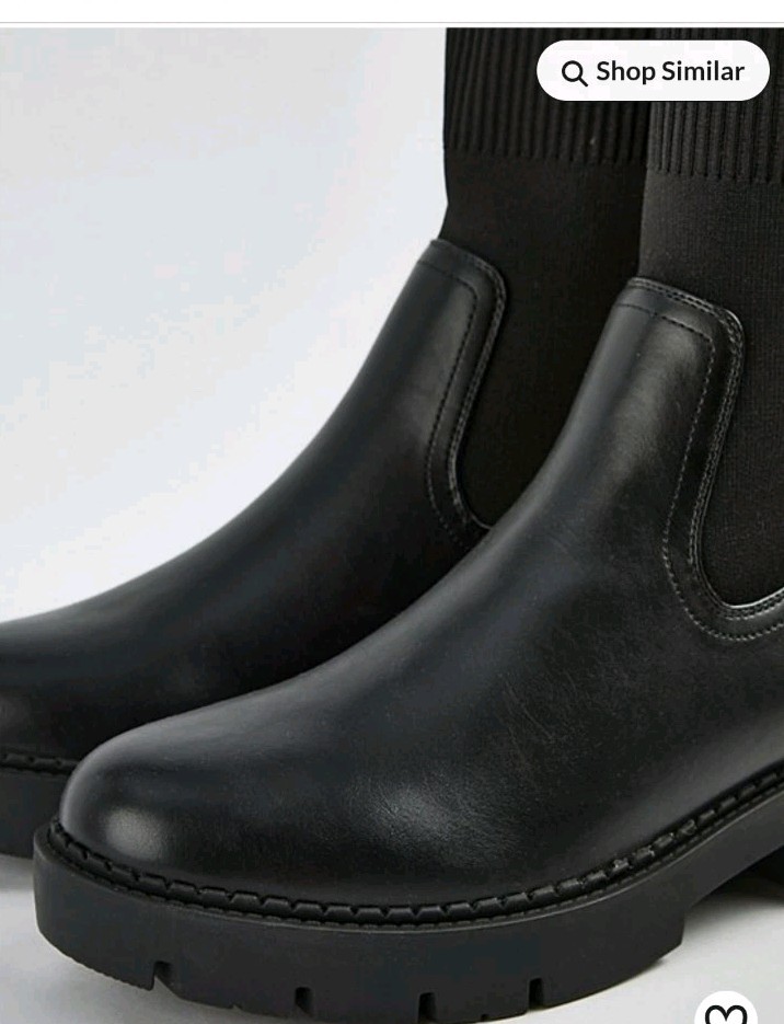 SAOLA NUOVI CON ETICHETTE LINEA DONNA STIVALETTI NERI SUOLA GROSSA TACCO BASSO CALZINO PULL ON FLAT MISURA 4 6