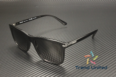 PRADA PR 18WS 1AB09G Black Grey Gradient Polarized 56 mm Men's Sunglasses