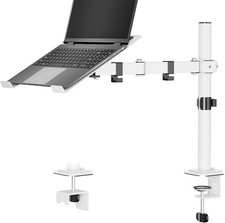 White Laptop Desk Mount with Vented Tray for Notebook up to 17 inch, Fully Adjus