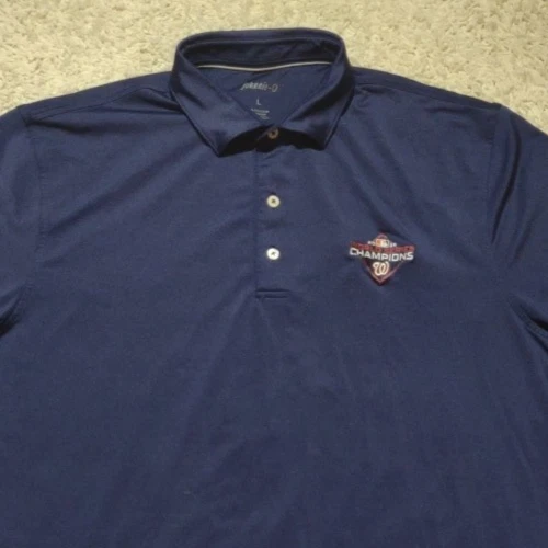 Camisa Polo Johnnie-O Washington Nationals Para Hombre L 2019 Serie Mundial Azul MLB Foto 2 de 4