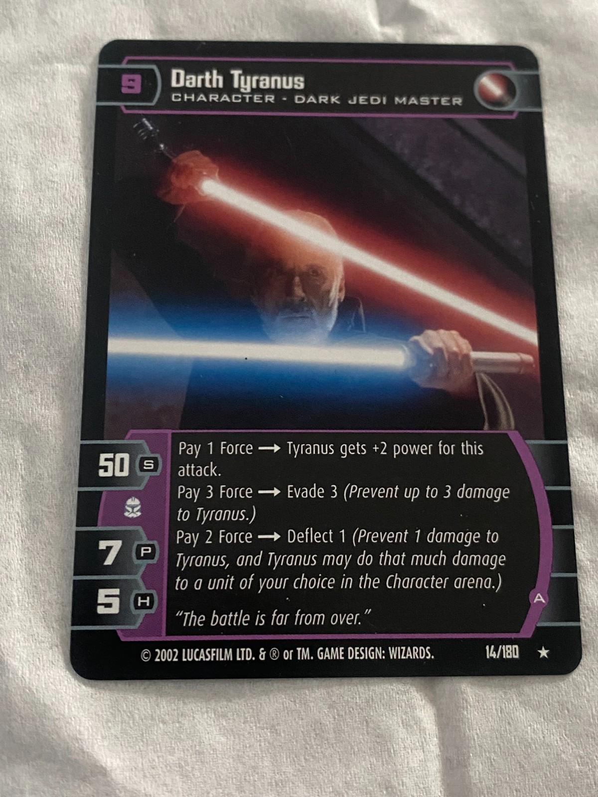 2005 Star Wars TCG WOTC AOTC DARTH TYRANUS (A) Rare Card NM