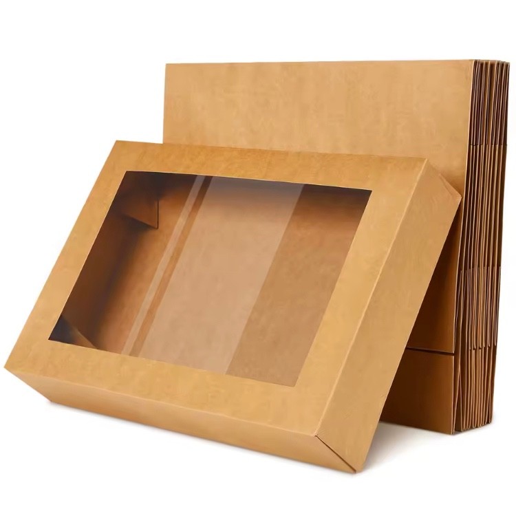 4 Stk. Catering Kuchen box Karton mit Sichtfenster 30x20cm Gastro Verpackung