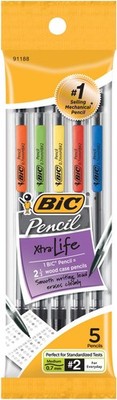 BIC Mechanical Pencil, Medium Point, 5 Count (Pack of 1), Green, Blue, Red 