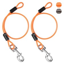 Chew Proof Dog Leash Extender 24 Inch Wire Rope Extension Metal Cable Lead