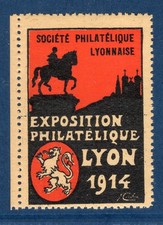 Cindirella Erinnophilie vignette timbre exposition philatélique Lyon 1914 LUXE