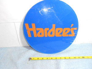 VINTAGE HARDEE`S DRIVE THRU RESTAURANT ADV. SIGN 11 3/4 x 1/4 in PLASTIC - 827 A