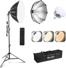 20" Softbox Lighting Kit 85W LED 3000K-6500K Remote 63" Tripod Studio Light 1Pcs