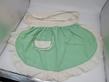 Vintage Green Apron With Ruffle Edging