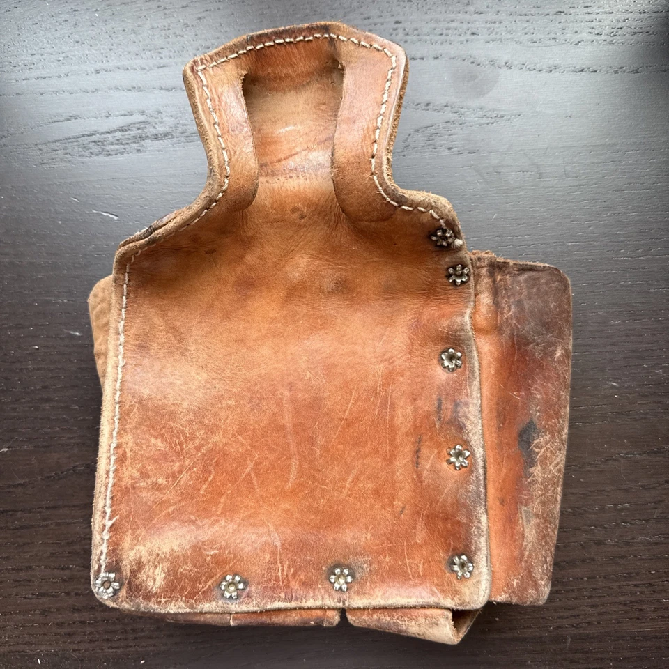 Vintage Channel Lock Lineman's Leather  Belt Tool Pouch 4 Pocket & Hook - Image 2 of 2