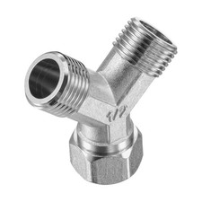 Pipe Fitting G1/2 1 Female to 2 Male Y Shape 3 Ways Wye Hose Connector Adapter