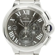 CARTIER WATCH BALLON BLEU CHRONO LM W6920025 AUTOMATIC SEE-THROUGH BACK SS MEN'S