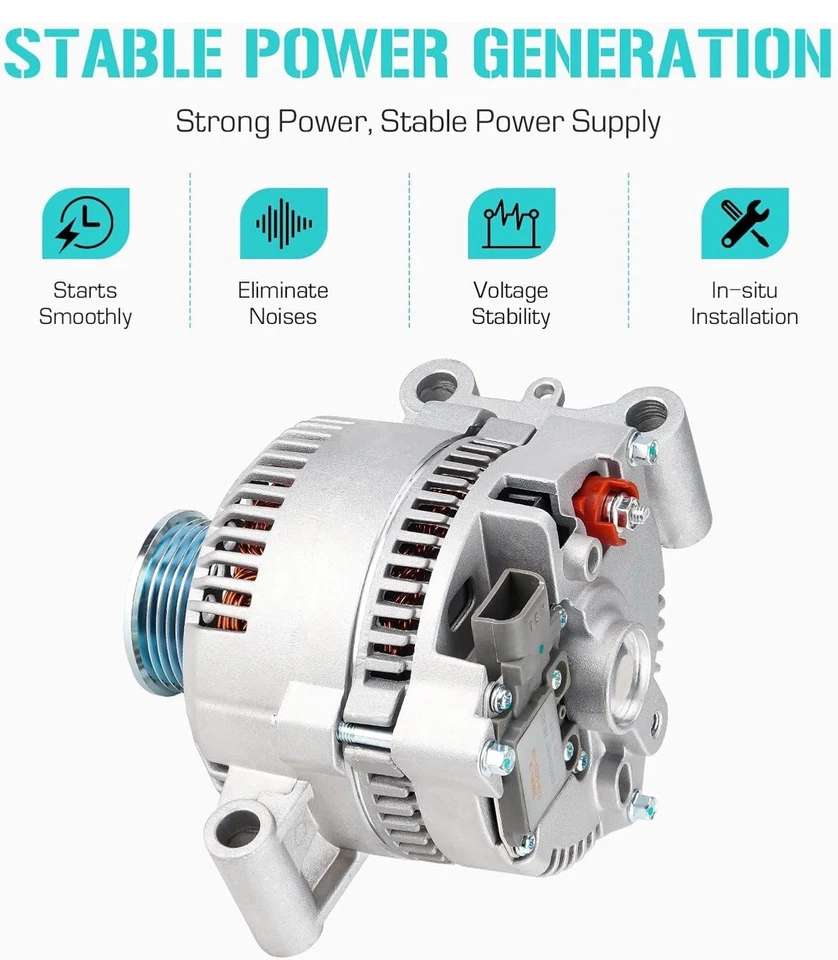 Alternador para Ford Ranger F150 E-150 250 350 Explorer 1996-2005 2.5 3.0 4.0 4.2 Foto 3 de 4