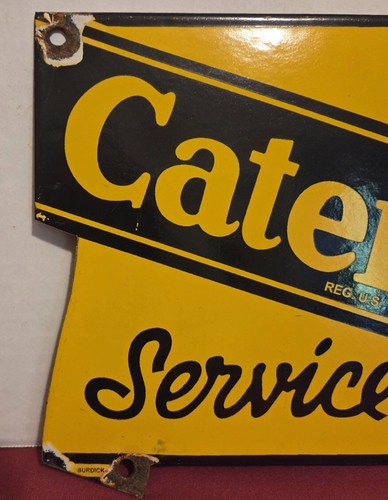 VINTAGE RAUPE TRAKTOREN 12" PORZELLAN VERKAUFSSERVICE GAS ÖL SCHILD - Bild 4 von 7