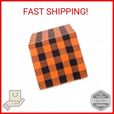 DII Buffalo Check Collection, Classic Farmhouse Table Runner, 14x72, Orange & Bl