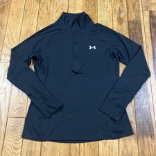 Under Armour Women's Black AllSeasonGear Quarter Zip Long Sleeve Athletic Top MD