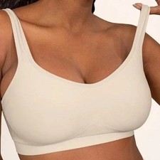 Truekind Daily Comfort Wireless Shaper Bra Womens Medium Chai Full Coverage