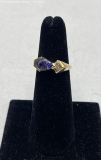 14K Yellow Gold Fine Jewelry Diamond Polished Band Ring Size 6 5.30g
