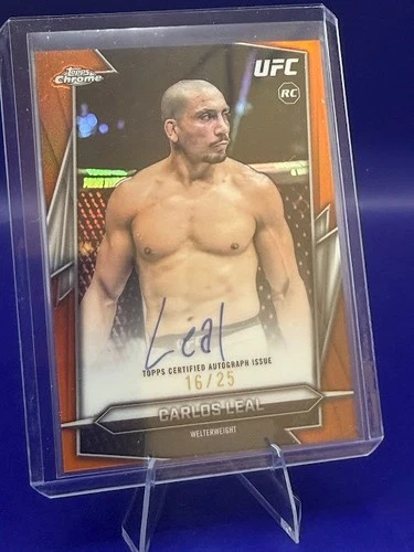 Carlos Leal 2026 Topps Chrome UFC #BAV-CL Orange Refractor RC Rookie Auto /25