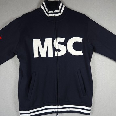 MSC Cruises Jacket Mens Medium Navy Blue Eco Varsity Full Zip Italian Flag