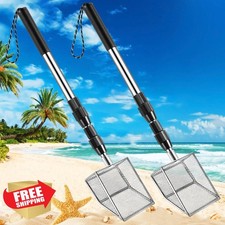 2pc Shell Scooper Beach, Shark Tooth Sifter, Long Handle Sand Tool