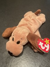 RARE Ty Beanie Baby “Bones” the Dog Style 4001 – 1st Gen MWMT – PVC Pellets 1994