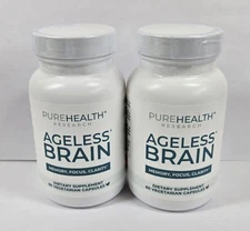 Lot Of 2 Pure Health Research Ageless Brain 60 Capsules New Sealed 10/2025