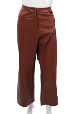 Tahari Women Cropped Dress Pants Brown Polyester Size 14