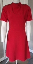 Marina & Marie Red High Neck Skater Dress Size 14 BNWT