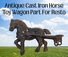 Antique Cast Iron Horse Toy Wagon Part For Resto