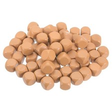 14mm Blank Wooden Dice, 50 Pack Unfinished Wood Cube Blocks, Orange