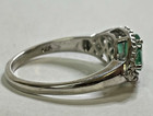 Sterling 925 Silver Diamond Emerald Size 8.25 Ring 3.1 Grams — photo 5