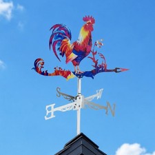 Metall Wetterhahn mit Gleitlager f&uuml;r Garten und Dachmontage im Landhausstil