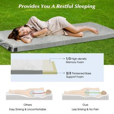 Roll Up Waterproof Memory Foam Mattress Portable Camping Sleeping Pad