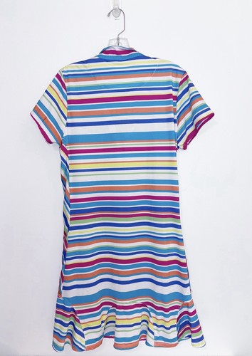 Tail Dress Womens Medium Multi Striped Quarter Zip Pullover Golf Tennis Dress - Picture 3 of 4
