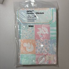 Vintage Sears Infant Receiving Blankets Pkg of 2 100 Cotton 30x30 NOS Sealed