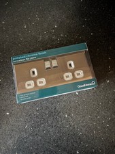 Double socket - Screwless - Polished Chrome - White Insert
