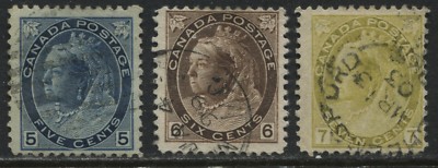 たまたま様 Canada QV 1897 Numerals 5, 6, & 7 cents used | eBay