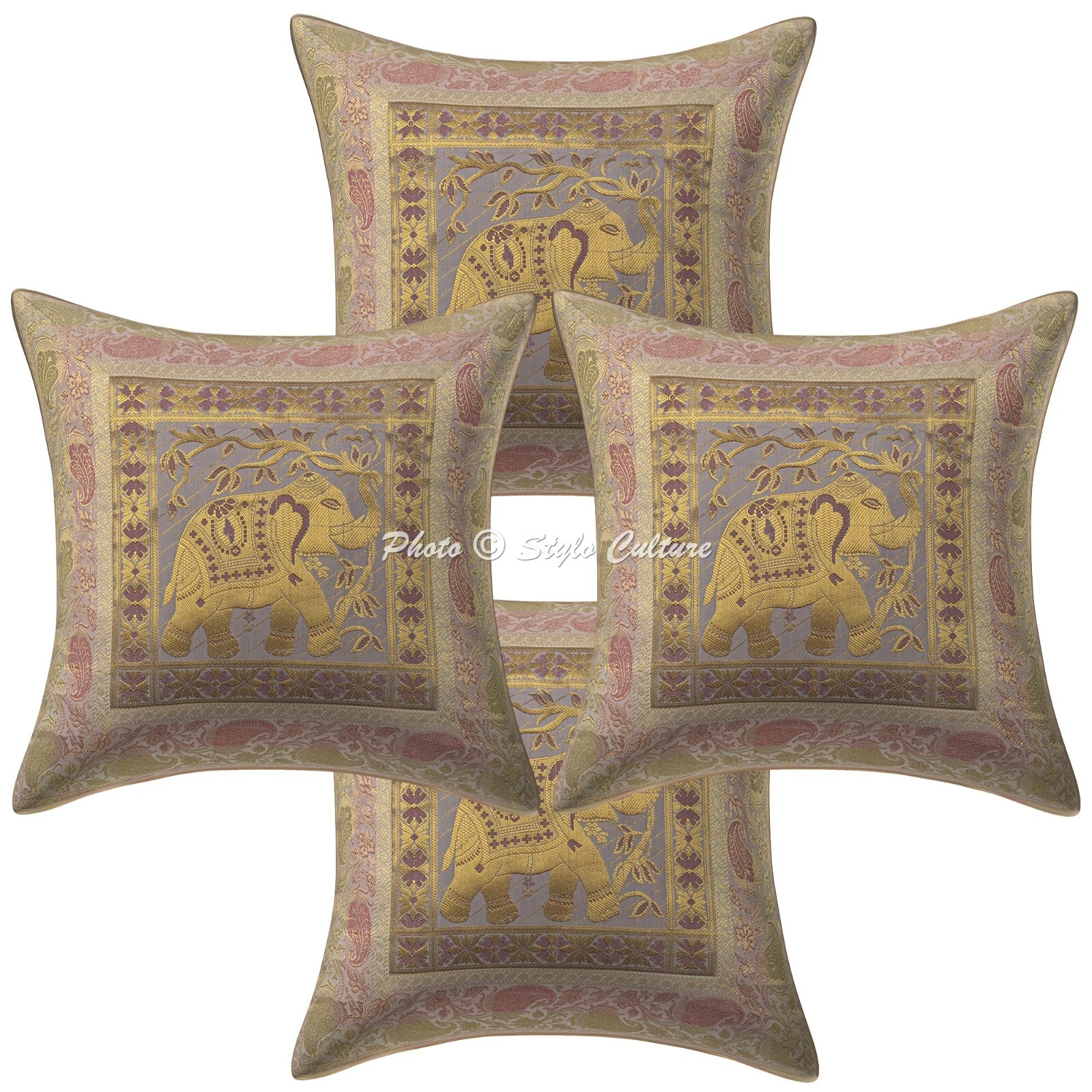Handwoven Home Decor Cushion Boho Brocade Jacquard Pillow Cover Case Meditation